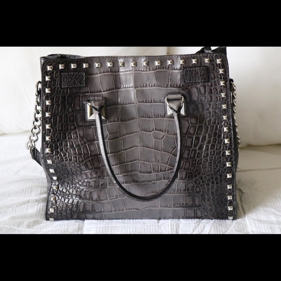 Michael Kors Hamilton Stud Croc Leather Tote - Picture 3 of 8